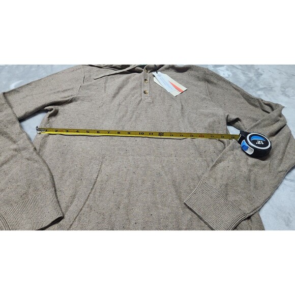 Hawker Rye Men's Medium Beige Cotton Nylon Pullover Button Up Hoodie NWT - Picture 8 of 8